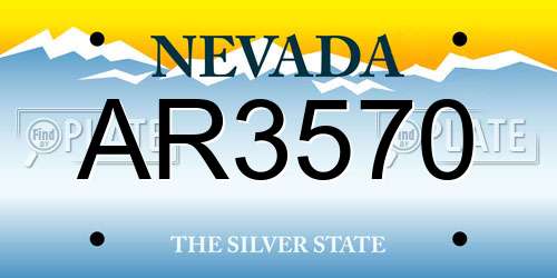 AR3570 Nevada License Plate