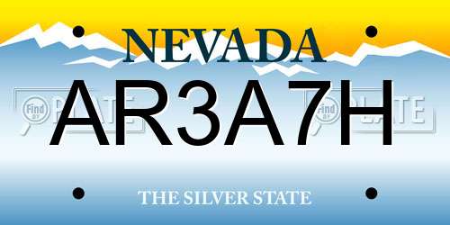 AR3A7H Nevada License Plate