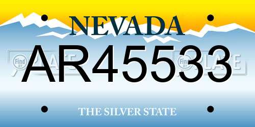AR45533 Nevada License Plate