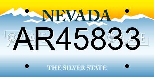 AR45833 Nevada License Plate