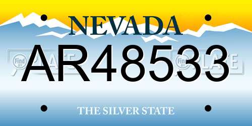 AR48533 Nevada License Plate