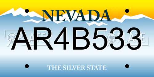 AR4B533 Nevada License Plate