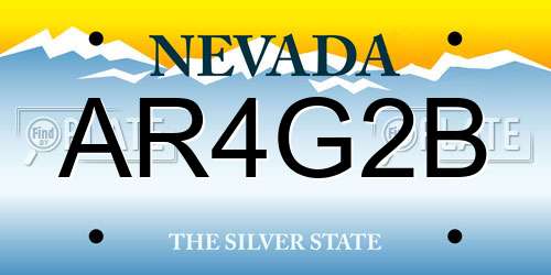 AR4G2B Nevada License Plate