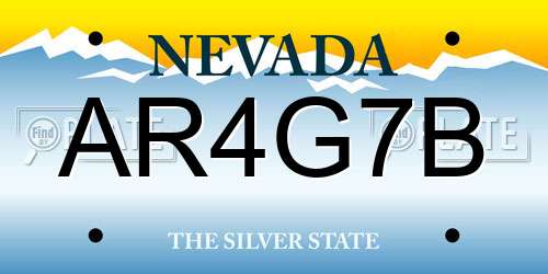 AR4G7B Nevada License Plate