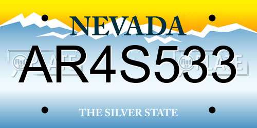 AR4S533 Nevada License Plate