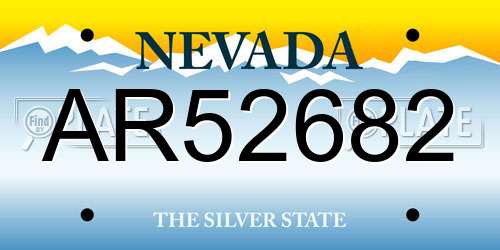 AR52682 Nevada License Plate