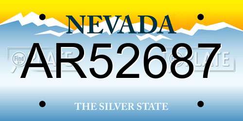 AR52687 Nevada License Plate