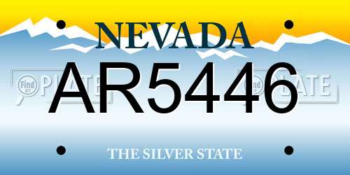 AR5446 Nevada License Plate