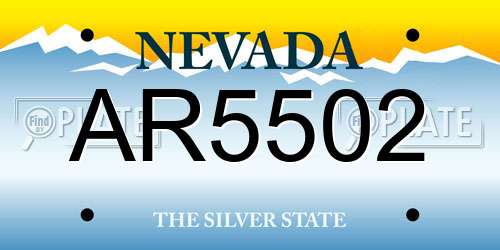 AR5502 Nevada License Plate
