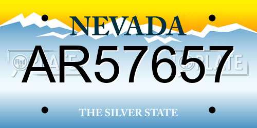 AR57657 Nevada License Plate