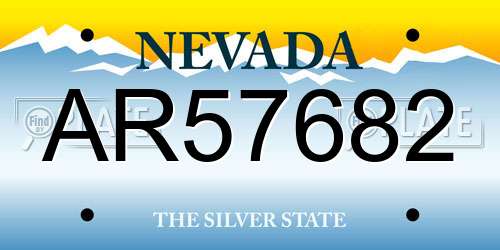 AR57682 Nevada License Plate