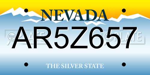 AR5Z657 Nevada License Plate