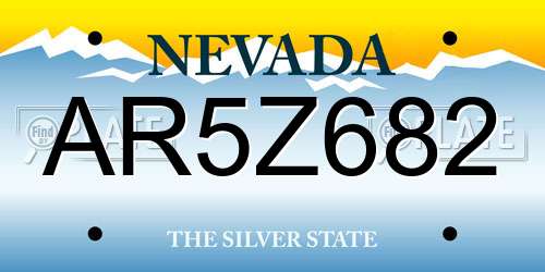AR5Z682 Nevada License Plate