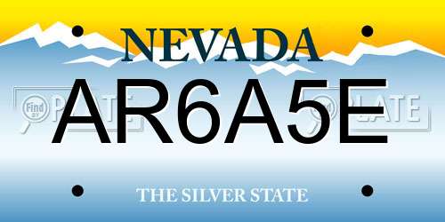 AR6A5E Nevada License Plate