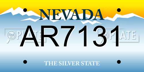 AR7131 Nevada License Plate