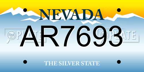 AR7693 Nevada License Plate