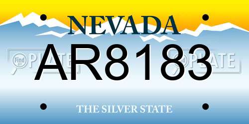AR8183 Nevada License Plate