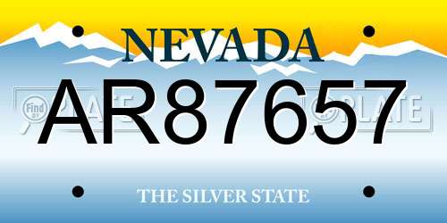 AR87657 Nevada License Plate