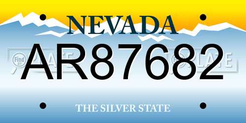 AR87682 Nevada License Plate