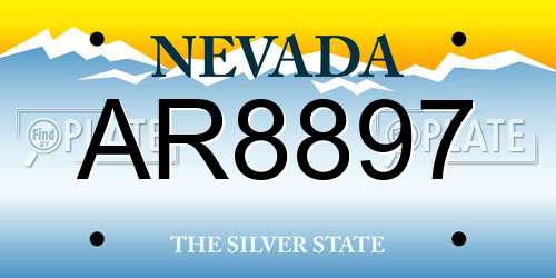 AR8897 Nevada License Plate