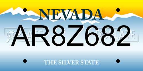 AR8Z682 Nevada License Plate