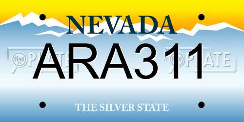 ARA311 Nevada License Plate
