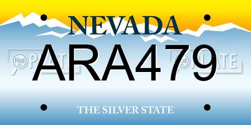 ARA479 Nevada License Plate