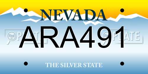 ARA491 Nevada License Plate