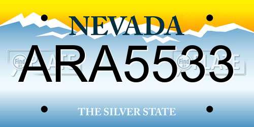 ARA5533 Nevada License Plate