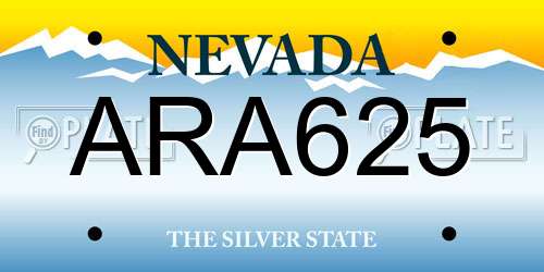 ARA625 Nevada License Plate