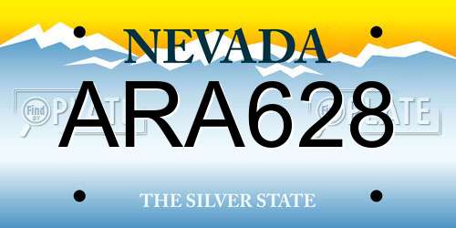 ARA628 Nevada License Plate