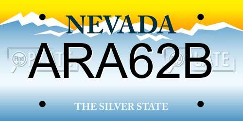 ARA62B Nevada License Plate