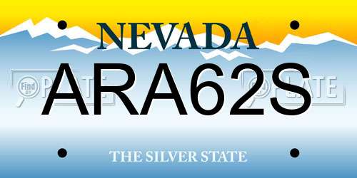 ARA62S Nevada License Plate