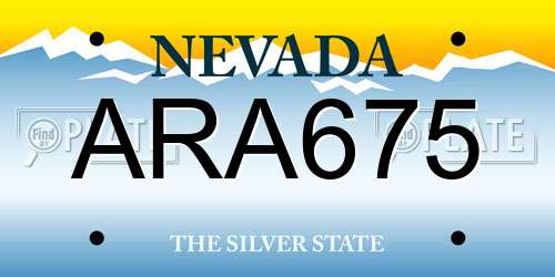 ARA675 Nevada License Plate