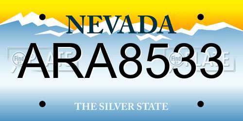 ARA8533 Nevada License Plate