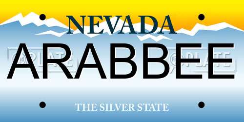 ARABBEE Nevada License Plate