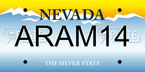 ARAM14 Nevada License Plate
