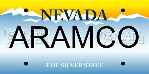 ARAMCO Nevada License Plate