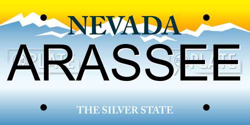 ARASSEE Nevada License Plate