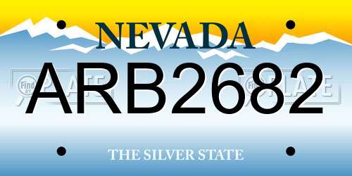 ARB2682 Nevada License Plate