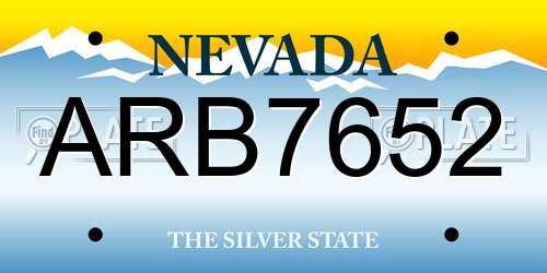 ARB7652 Nevada License Plate