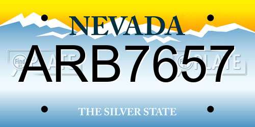 ARB7657 Nevada License Plate