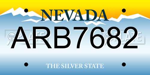 ARB7682 Nevada License Plate
