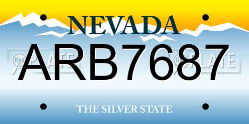 ARB7687 Nevada License Plate