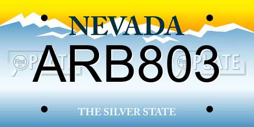 ARB803 Nevada License Plate