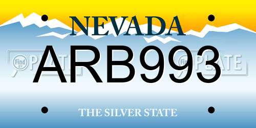ARB993 Nevada License Plate