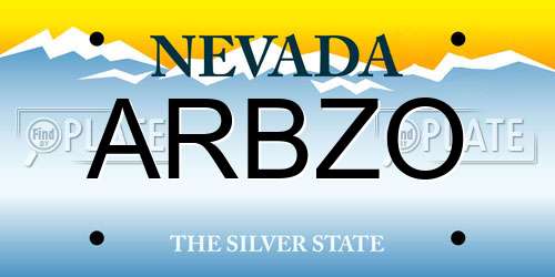 ARBZO Nevada License Plate