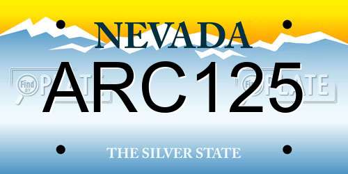 ARC125 Nevada License Plate