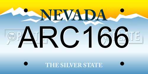 ARC166 Nevada License Plate