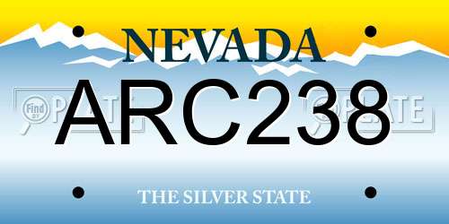 ARC238 Nevada License Plate